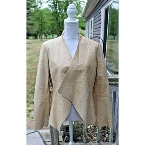 ST. JOHN JACKET OR BLAZER LIGHT TAN GENUINE LAMB LEATHER LADIES SIZE 10